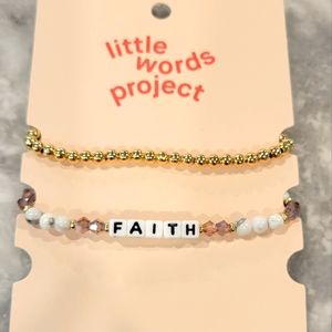 Little Words Project faith/gold beads 2 bracelets